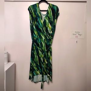Green Faux-wrap Dress Ava & Viv 3X